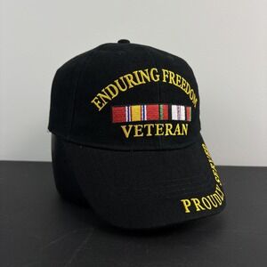 Operation Enduring Freedom Veteran Hat‎ Black Military Cap Strapback Adjustable